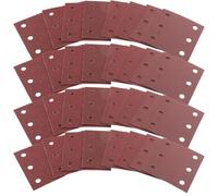 SRunDe 80 Pièces Papier Abrasif pour Ponceuse Rectangulaire 115 x 101mm 40 60 80 100 120 180 240 320 6 Trous Papier de Verre Compatible avec Makita BO4555 BO4554 BO4561DBO484Z DBO480Z BO4565K BO4565J