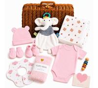 SRunDe Coffret Naissance Fille Cadeau Bapteme Bebe 9-en-1Baby Shower Cadeau