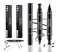 Srup 2 Pièces Anglicolor Eye liner Tampon 2en1 Imperméable, Eye liner Noir Waterproof Liquide Stamp, Tampon pour Eyeliner Winged, Double tête Ensemble de stylos tampon liquide Eyeliner (noir)