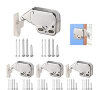 Srup 4 Pièces Mini Latch, Loqueteaux de Porte Placard à Double Rouleau, Loqueteau Placard pour Armoire, Mini Loquets Tactiles, Loquet de Porte d'Armoire Fermetures de Porte (avec contrepartie)