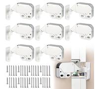 Srup Lot de 8 Latch Loqueteaux, Mini Loquets Tactiles, Serrure d'Armoire à Ressort, Loqueteaux pour Porte Mini, pour Armoires Et Portes de Placard Avec Vis
