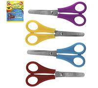 SRV Hub® Art-Box Lot de 4 ciseaux à pointe sûre pour enfants, lame en acier inoxydable, règle de 5 cm, ciseaux artisanaux pour la maison et l'école