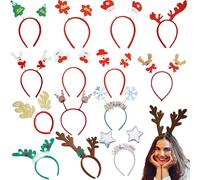 SRV Hub Bandeaux de Noël pour enfants (lot de 10 aléatoires) | Assortiment de motifs de renne, flocon de neige, arbre et ours | Cadeaux de Noël amusants pour enfants