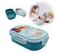 SRV Hub Boîte à déjeuner surgelée pour enfants avec couverts, boîte à lunch de 20 cm en plastique sans BPA, boîte à sandwich lavable au lave-vaisselle | Retour à l'école, boîtes à goûter de voyage