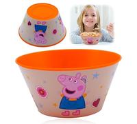 SRV Hub Bol à manger Peppa Pig, bol de pique-nique réutilisable de 700 ml, bol de petit-déjeuner léger imprimé, bol à céréales en plastique sans BPA pour enfants de 4 ans et plus