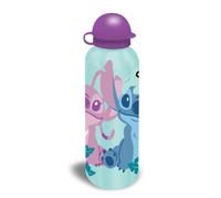 SRV Hub Disney Stitch Bouteille en aluminium pour enfants - 500 ml - Bouteille d'eau étanche avec paille et bouchon à rabat - Bouteille en métal sans BPA réutilisable pour l'école, les voyages, le
