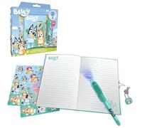 SRV Hub Ensemble de papeterie Bluey 5 pièces pour enfants | Mini bloc-notes, agenda verrouillable avec clés et stylo à encre magique | Fournitures de rentrée scolaire à partir de 4 ans
