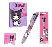 SRV Hub Kuromi Journal électronique secret avec code, son et lumières avec stylo de couleur 6 en 1 Hello Kitty, ensemble de papeterie d'écriture et de dessin pour filles, cadeau de rentrée scolaire