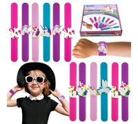 SRV Hub Lot de 12 bracelets Slap licorne aléatoires pour anniversaire - Jolis bracelets Slap pour enfants, bijoux d'animaux - Bracelets Slap pour cadeaux de fête