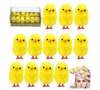SRV Hub® Lot de 12 poussins jaunes en chenille pour bonnet de Pâques et décoration de chasse, pour fête de Pâques, bonnet de Pâques - 3,5 cm