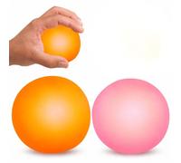 SRV Hub Lot de 2 balles phosphorescentes pour chien - Jouets sensoriels rose et orange, balles en PVC durables non toxiques de 6,5 cm pour jeu de nuit, exercice interactif en plein air et jouets à