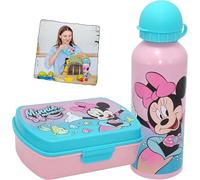 SRV Hub Lot de 2 boîtes à déjeuner enfants Minnie Mouse,Boîte à déjeuner étanche bouteille d'eau de 500 ml,Ensemble repas école,voyage,repas sans BPA,camping,sport et plein air MN30011