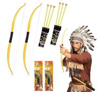 SRV Hub Lot de 2 jeux de tir à l'arc pour enfants - 2 nœuds et 6 flèches à ventouse avec cible, jouet amusant pour enfants de 6 ans et plus, idéal pour les fêtes sur le thème des cowboys indiens, le