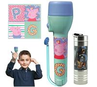 SRV Hub Lot de 2 lampes de poche LED pour enfants, super lumineuses 9 LED, en aluminium, design résistant à l'eau, grande lampe de poche en plastique, fonctionne à piles, veilleuse d'urgence avec