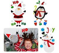 SRV Hub® Lot de 3 autocollants en gel pour fenêtre de Noël pour la maison et la décoration de fête Taille 31 cm (pingouin, bonhomme de neige et Père Noël)