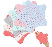 SRV Hub® Lot de 3 filtres en silicone en forme d'étoile avec 5 ventouses puissantes, attrape-cheveux, convient pour la cuisine, la salle de bain et la baignoire