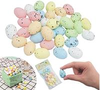 SRV Hub Lot de 36 mini œufs de Pâques, décorations de Pâques, œufs d'oiseaux artificiels, œufs de Pâques décoratifs, œufs mouchetés pour enfants