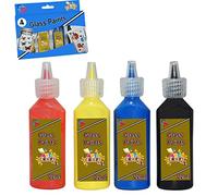 SRV Hub® Lot de 4 bouteilles de peinture sur verre (22 ml) pour verres à vin, ampoules, peinture à faire soi-même, arts et travaux manuels pour enfants de 3 ans et plus