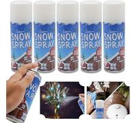 SRV Hub Lot de 5 sprays de neige blanche de Noël, 250 ml chacun, faux spray artificiel, idéal pour les arbres de Noël, couronnes, lunettes, décoration de fenêtre, libérez la magie de l'hiver en toute