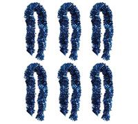 SRV Hub® Lot de 6 guirlandes de Noël épaisses pour sapin de Noël, guirlandes de couleurs vives pour fêtes de Noël et du Nouvel An et décoration d'intérieur Taille 2 m (guirlande de Noël bleu marine)