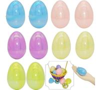 SRV Hub® Lot de 6 œufs de Pâques à remplir pour Enfants, fabriqués avec du Plastique Multicolore, Chaque œuf Mesure 7 cm x 4,5 cm, utile pour la fête de Pâques et la décoration