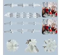 SRV Hub® Lot de 7 guirlandes de décorations de Noël en aluminium à suspendre au plafond et au mur, blanc/argenté