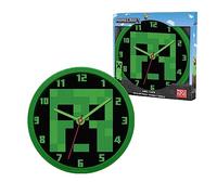 SRV Hub Minecraft Horloge murale éducative pour enfants, 25 cm, horloge murale à son minimal pour apprendre les enfants, cadran coloré, quart de marquage, horloge analogique pour enfants garçons à