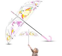SRV Hub Parapluie dôme en PVC pour enfants, parapluie confortable pour enfants, parapluie coupe-vent pour filles et garçons, garde les jeunes athlètes au sec et heureux de 3 à 7 ans, licorne, L