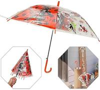 SRV Hub - Parapluie transparent imprimé personnages POE Brolly pour enfants à partir de 3 ans, Miraculous Ladybug - Auto