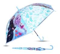 SRV Hub - Parapluie transparent imprimé pour enfants à partir de 3 ans, La Reine des Neiges 2 (Classique), S, Bleu,Transparent, S, Bleu,Transparent, S, classique