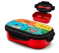 SRV Hub Pokémon Boîte à déjeuner pour enfants 20 cm | Boîte à sandwich en plastique sans BPA avec spork 3 en 1 (cuillère, fourchette, couteau) | Récipient alimentaire de dessin animé Pikachu pour