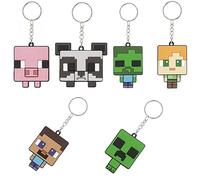 SRV Hub Porte-clés Minecraft en PVC souple, 3 porte-clés aléatoires, taille unique