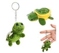 Srvauyea 2 Pièces Tortue en Peluche Porte Clés, Tortue Peluche Porte-clés, Jolis Porte-Clés Pendentif en Peluche, Animé Créatif Tortue Peluche Poupée, Pendentif Poupée Tortue pour Adultes et Enfants