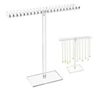 Srvauyea Porte Collier Acrylique, Présentoir à Bijoux, Organisateur de Bijoux Suspendus, Présentoir Collier, Porte Bijoux Transparent avec 42 Crochets pour Colliers Bracelets Boucles d'Oreilles Bagues