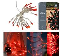 SRVertex Lot de 20 guirlandes lumineuses LED rouges à piles pour décoration de Noël 30 cm