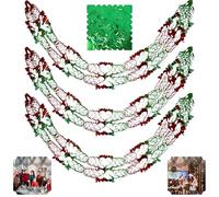 SRVertex - Lot de 3 guirlandes de Noël en aluminium à suspendre pour plafond, décoration de Noël pour mur, porte et fenêtre (vert/rouge, 20 x 270 cm)