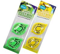 SRVertex Lot de 4 désodorisants pour Poubelle, désodorisant pour Poubelle, utilisable dans Les Petits espaces, Autocollants, Seau à Langer, (2 x Citron et 2 x Pomme)