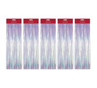 SRVertex Lot de 5 guirlandes de Noël holographiques irisées en feuille d'aluminium à suspendre pour sapin de Noël, décoration murale, Nouvel An, fête d'anniversaire, mariage, fêtes de fin d'année