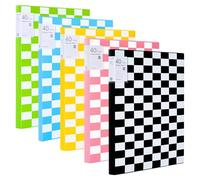 Srvnpioy Lot de 5 Porte-Vues A3 à 40 Pochettes 80 Vues (5 Couleurs) Porte-documents A3 Classeur de Présentation Affichage du Livre Protège Document pour Portfolios, Croquis, Dessin et Peinture