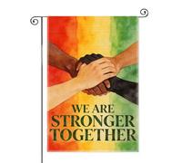 SRWNFOS Drapeaux de jardin « We Are Stronger Together » pour l'extérieur, drapeau de jardin anti-racisme printanier, bannière de cour du mois de l'histoire noire, panneau de protection des droits