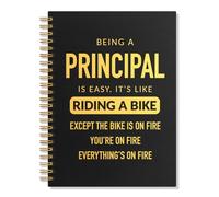 SRWNFOS Principal Carnet à spirale ligné amusant de 160 pages lignées à couverture rigide pour le travail, les cadeaux de directeur d'école, cadeau de retraite pour directeur d'école, chef