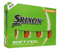 Srixon Balles de golf Soft Feel Brite — Haute visibilité, toucher ultra-doux — Orange/Rouge/Vert