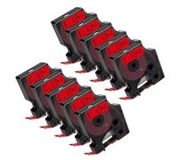 SRxBKC Une Bande d'étiquette Compatible Compatible avec l'imprimante d'étiquette Fonctionne avec LabelManager LM160 LM420P D1 12 mm 5 modèles 10pk 45013 45010 45018(10PK Black on Red)