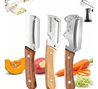 SRXY 2026 Gourmet Knives And Cutlery Set,Kitchen Multi Function Stainless Steel Thickened Fruit Peelers Knife,4 In 1 Multi Peeler Knife For Fruit Pumpkin Peeling Potato Carrot Veggie (3PCS-A)