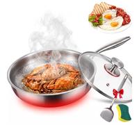 SRXY Poele En Titane Martelé,2026 Titanium Frying Pan 20/24/26/28/30cm,Quick And Even Heating, Thickening, Scratch Resistance, Suitable For Any Cooker (24CM)