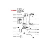 CAPOT + BOUTON + COUVERCLE pour PIECES PREPARATION DES BOISSONS PETIT ELECTROMENAGER SEB - SS-200894