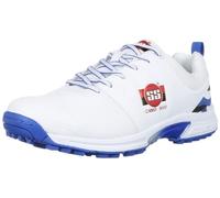 SS Camo 9000 Cricket Shoes | Colour: White & Blue | Size: EU 45/UK 11/US 12 | Material: Rubber & PU | for Boys and Men | Lightweight | Durable Build and Comfortable | Slip Resistant | Premium Quality