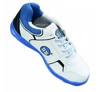 SS Homme Josh Chaussures de Cricket, White & Blue, 34.5 EU Large