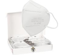 SS-Medical 50 Masques FFP2 Blancs CE 2797 - 5 Couches, Haute Filtration ≥99,5% - Hypoallergéniques, Très Confortables, Sans Odeur - Élastiques Souples - Masques FFP2 Blanc Emballés Individuellement