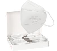 SS-Medical 50 Masques FFP2 Blancs CE 2797 - 5 Couches, Haute Filtration ≥99,5% - Hypoallergéniques, Très Confortables, Sans Odeur - Élastiques Souples - Masques FFP2 Blanc Emballés Individuellement